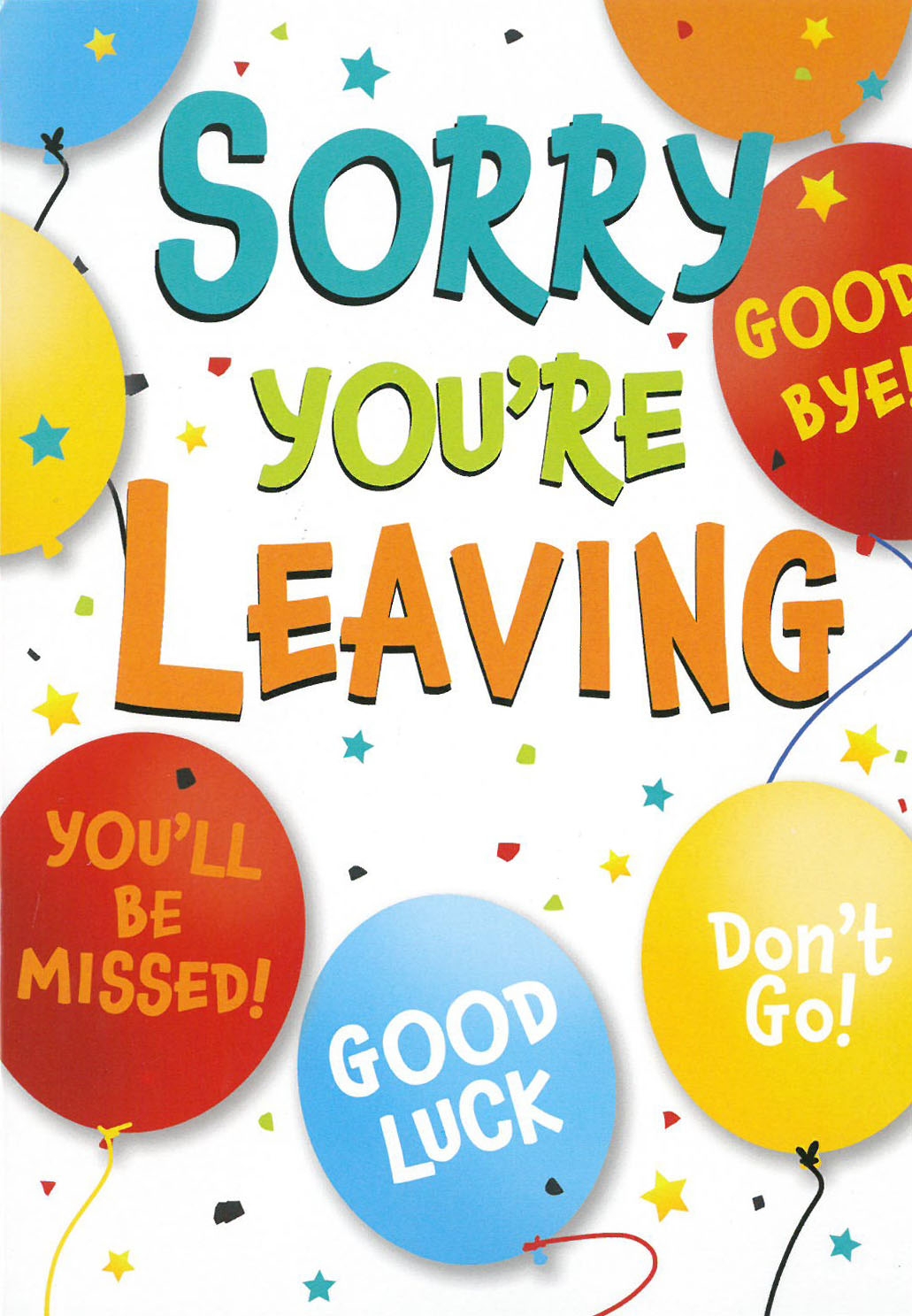 SORRY YOU`RE LEAVING CARDS, 6`s, Balloons