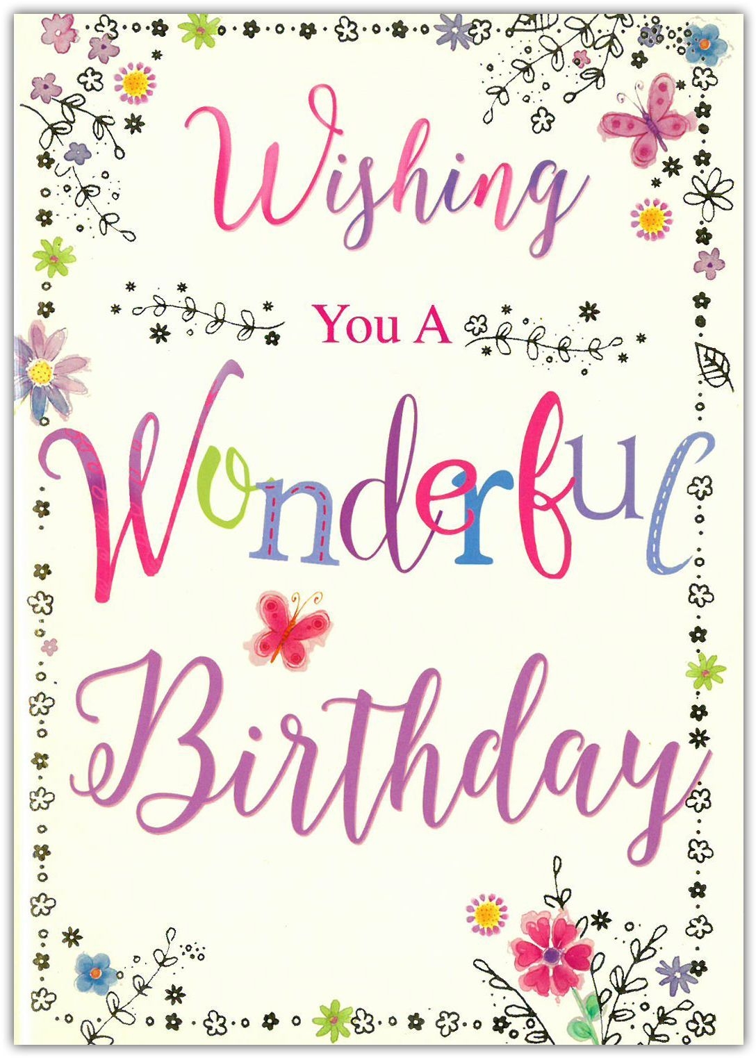 BIRTHDAY CARDS,6`s Floral & Butterflies