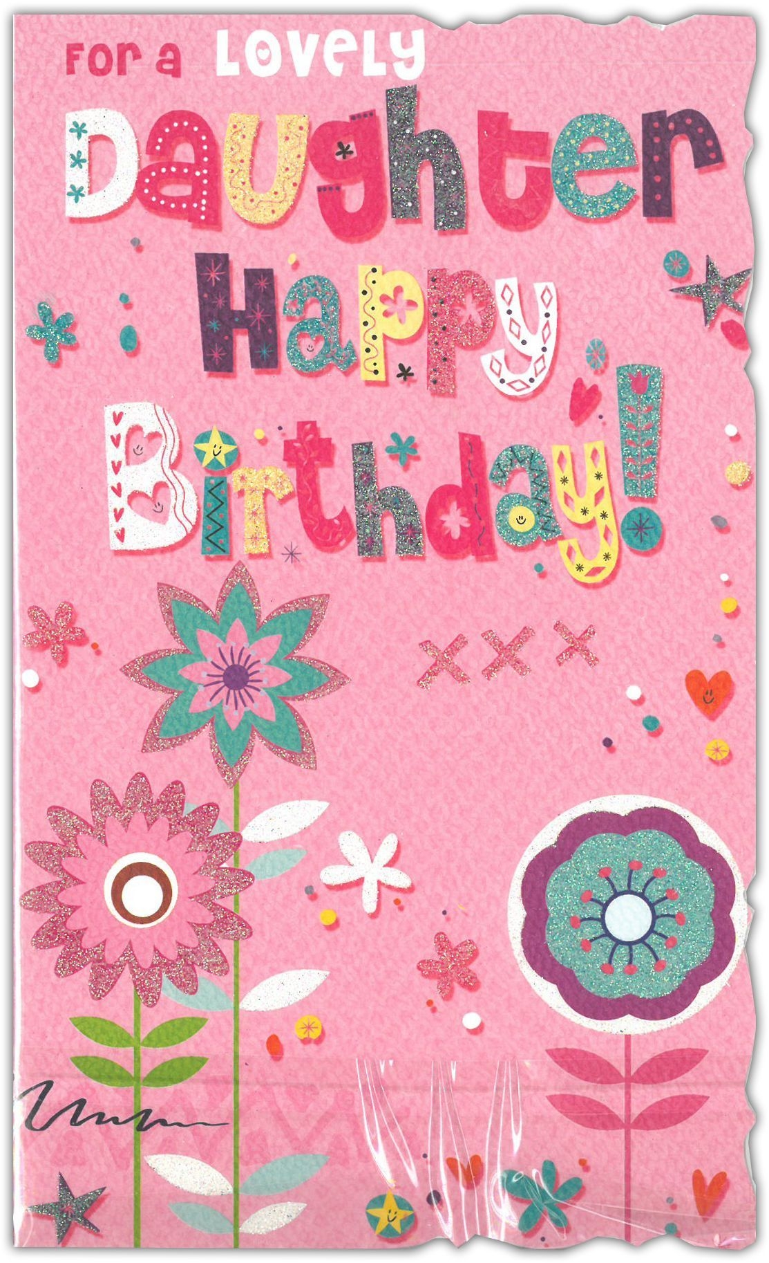 BIRTHDAY CARDS,Daughter 6`s Flowers & Text