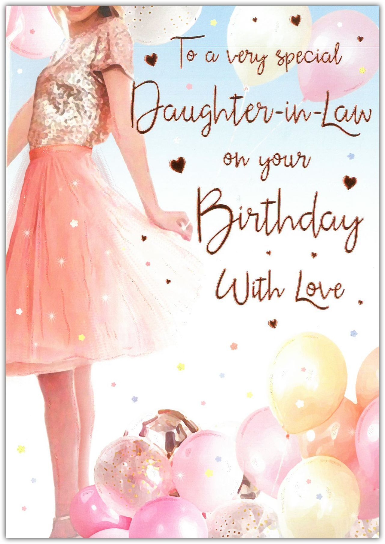 BIRTHDAY CARDS,Daught. in Law 6`s Dress & Balloons(Was 1.89)