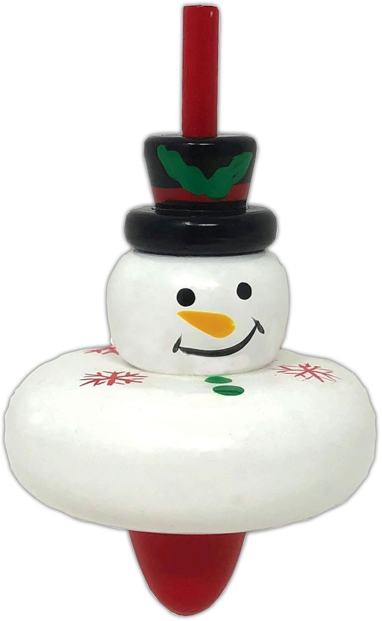 SPINNING TOP, CHRISTMAS, Wooden, 2 Asst. in CDU [Packs Only]