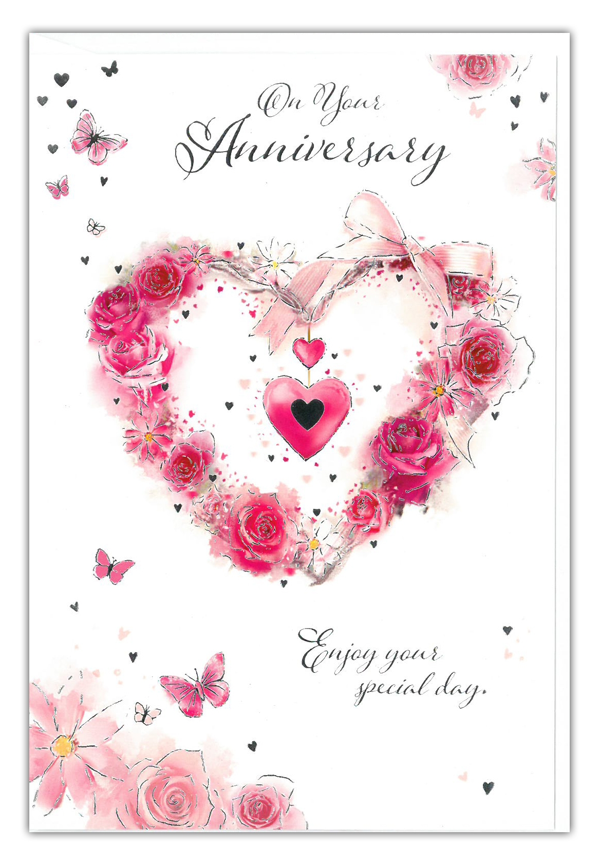 ANNIVERSARY CARDS,Your 6`s Hearts Flowers & Butterflies
