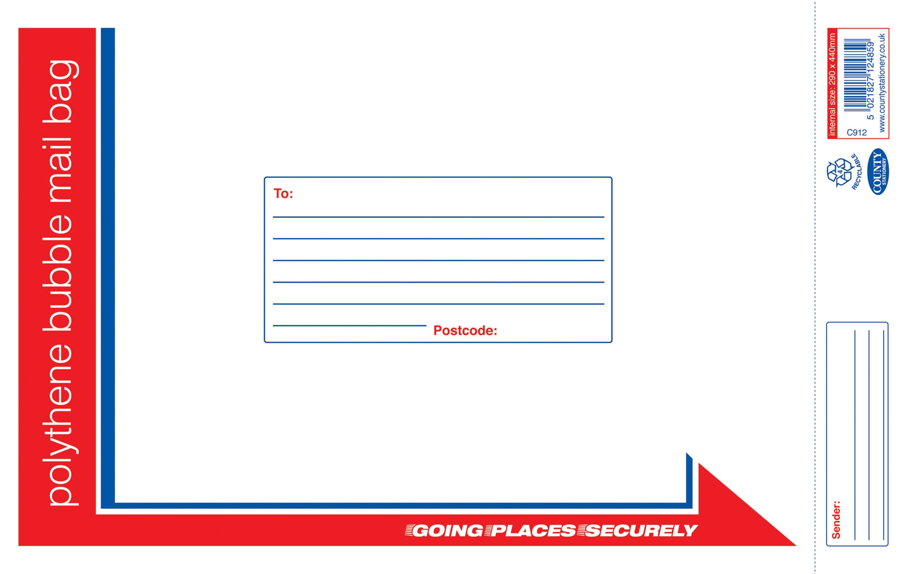 MAIL BAG,Poly Bubble Self Seal 290x440mm (Large) [Packs Only]