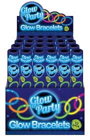 GLOW PARTY BRACELET, 20cm 8in In Tube 12`s CDU [Splittable]