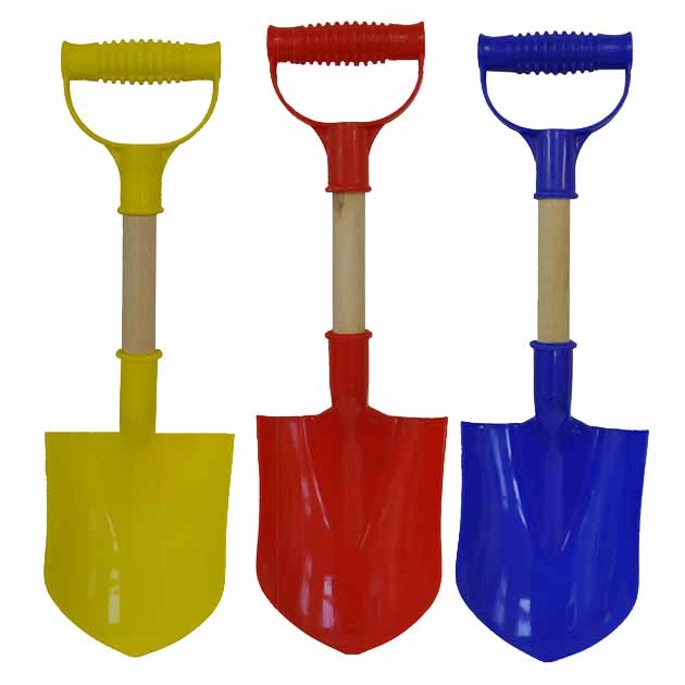 SPADE,Shield Stubby, Wooden Handle, 3 Asst Col. 36cm [Packs Only]