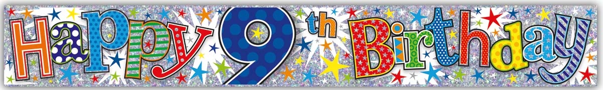 BANNER,Happy 9th Birthday Male [Packs Only]