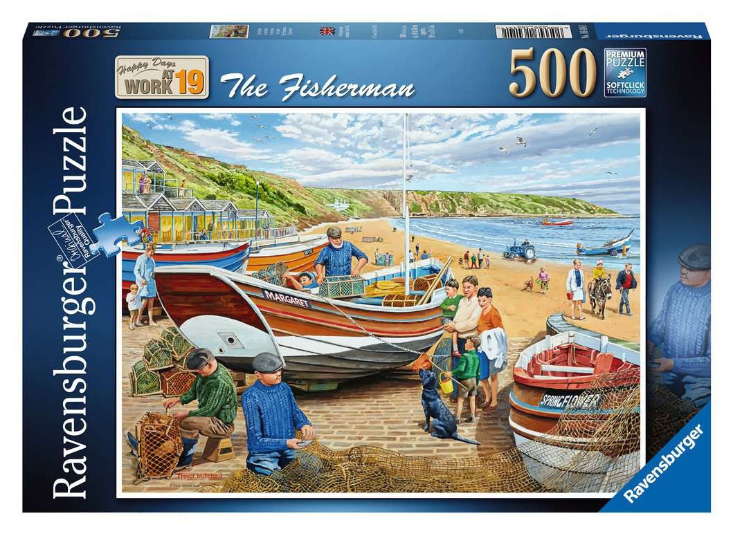 JIGSAW,500pc.Happy Days At Work,Fisherman(Ravensburger)