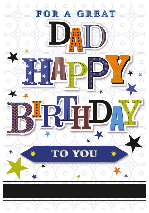 BIRTHDAY CARDS,Dad 6`s Text & Stars