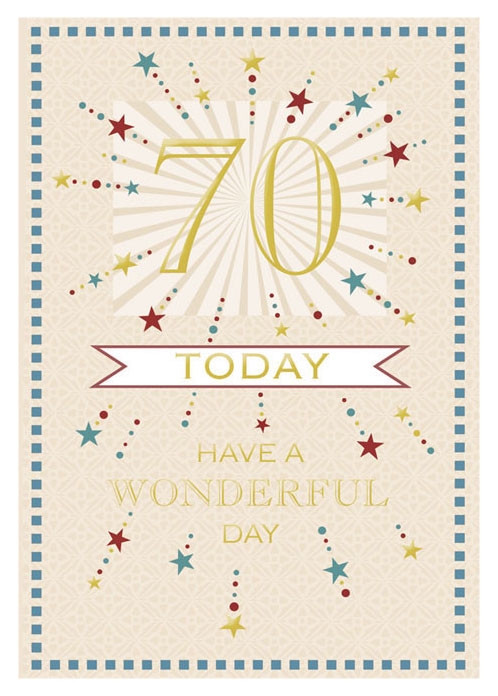 AGE 70 CARDS,Male 6`s Text & Stars