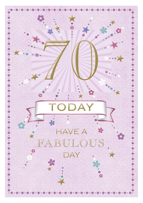 AGE 70 CARDS,Female 6`s Text & Stars