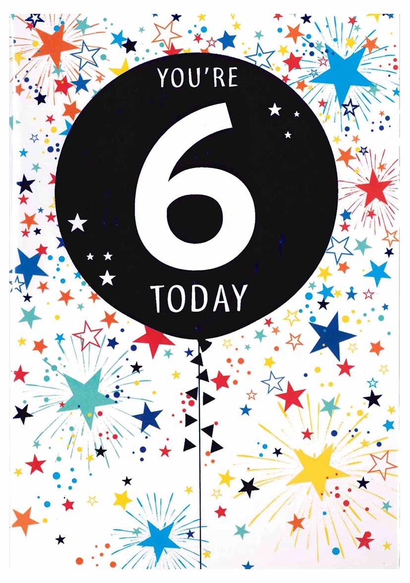 AGE 6 CARDS,Male 6`s Stars