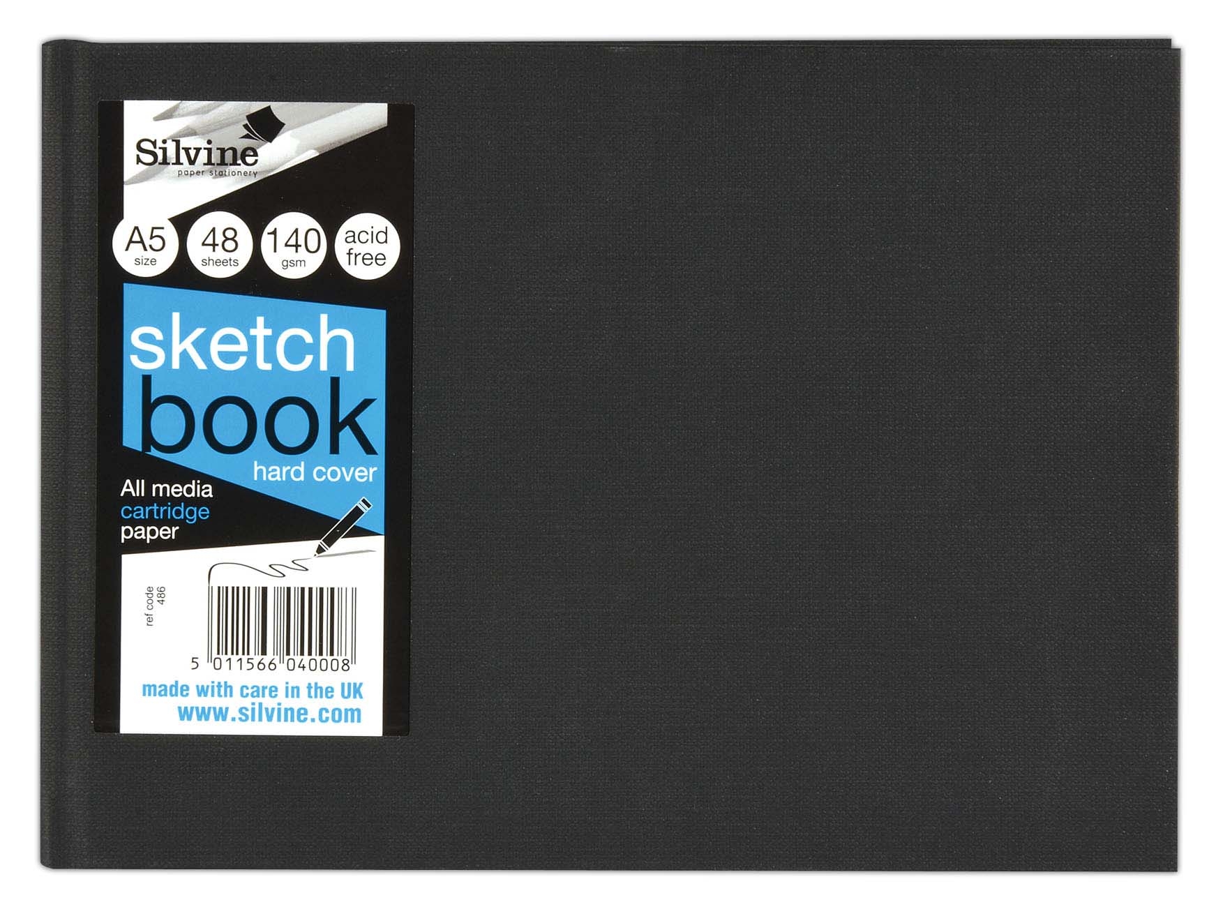 SKETCH BOOK,Landscape 140gsm A5 Hard Cover 48lv [Packs Only]