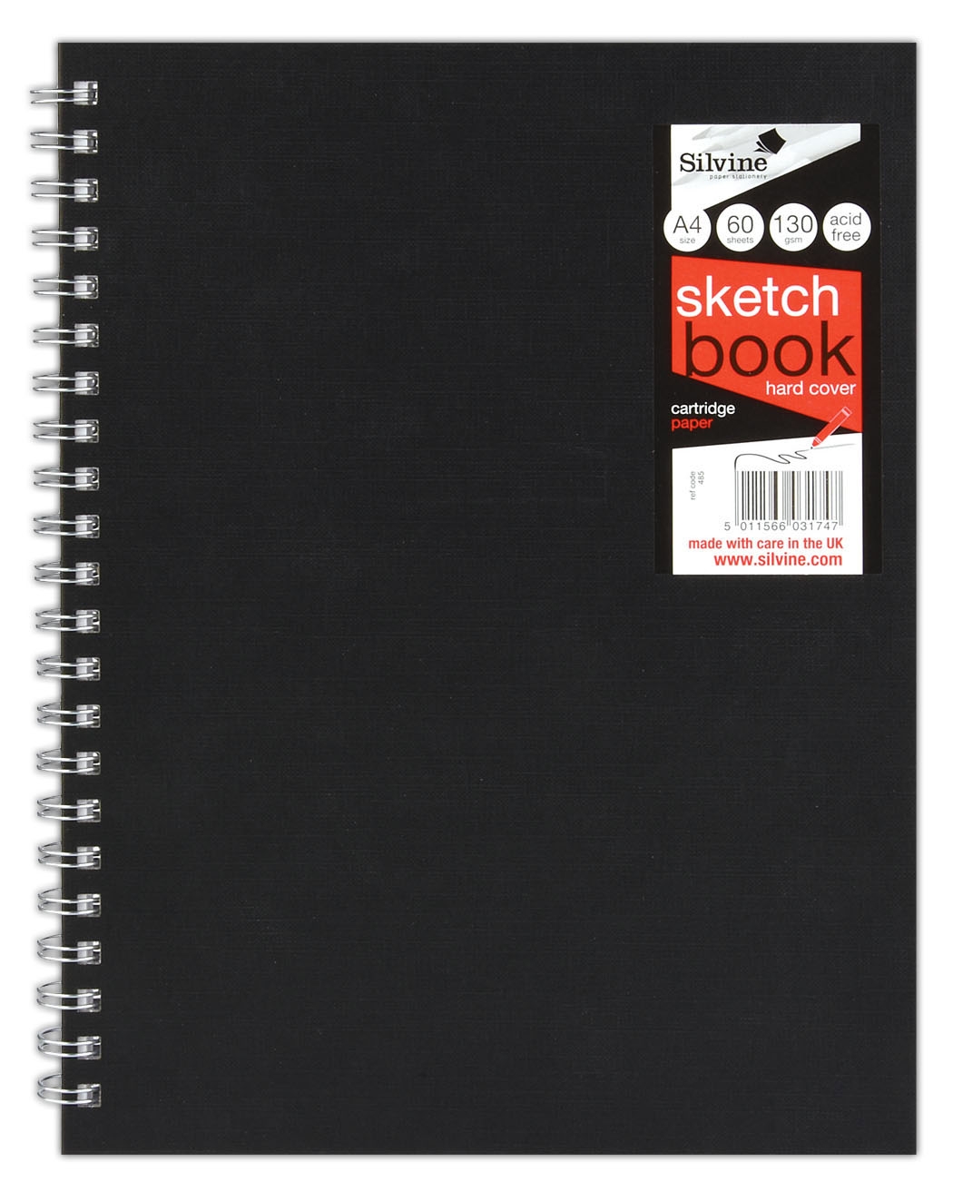 SKETCH BOOK,Twin Wire 130gsm A4 Hard Cover 60lv [Packs Only]