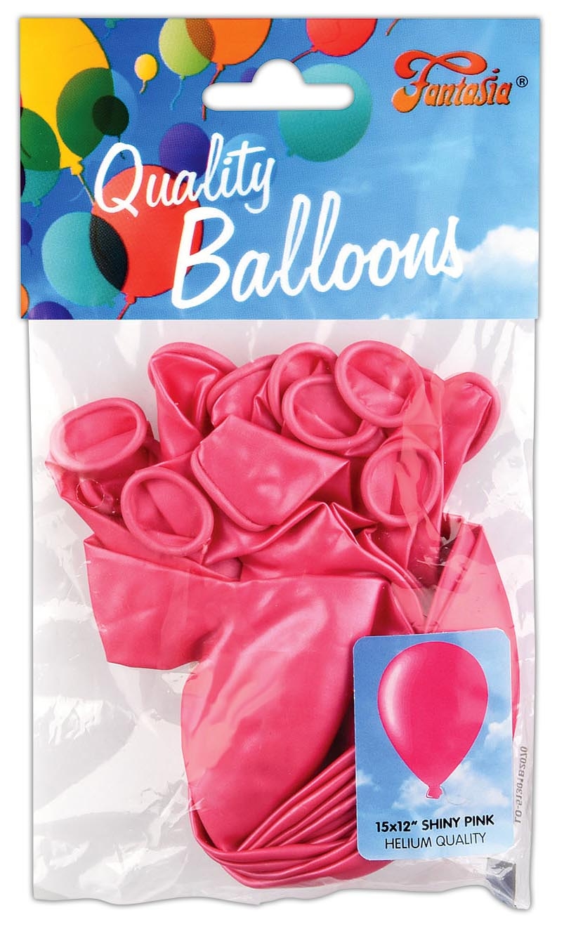 BALLOONS,Shiny Pink 15`s 12