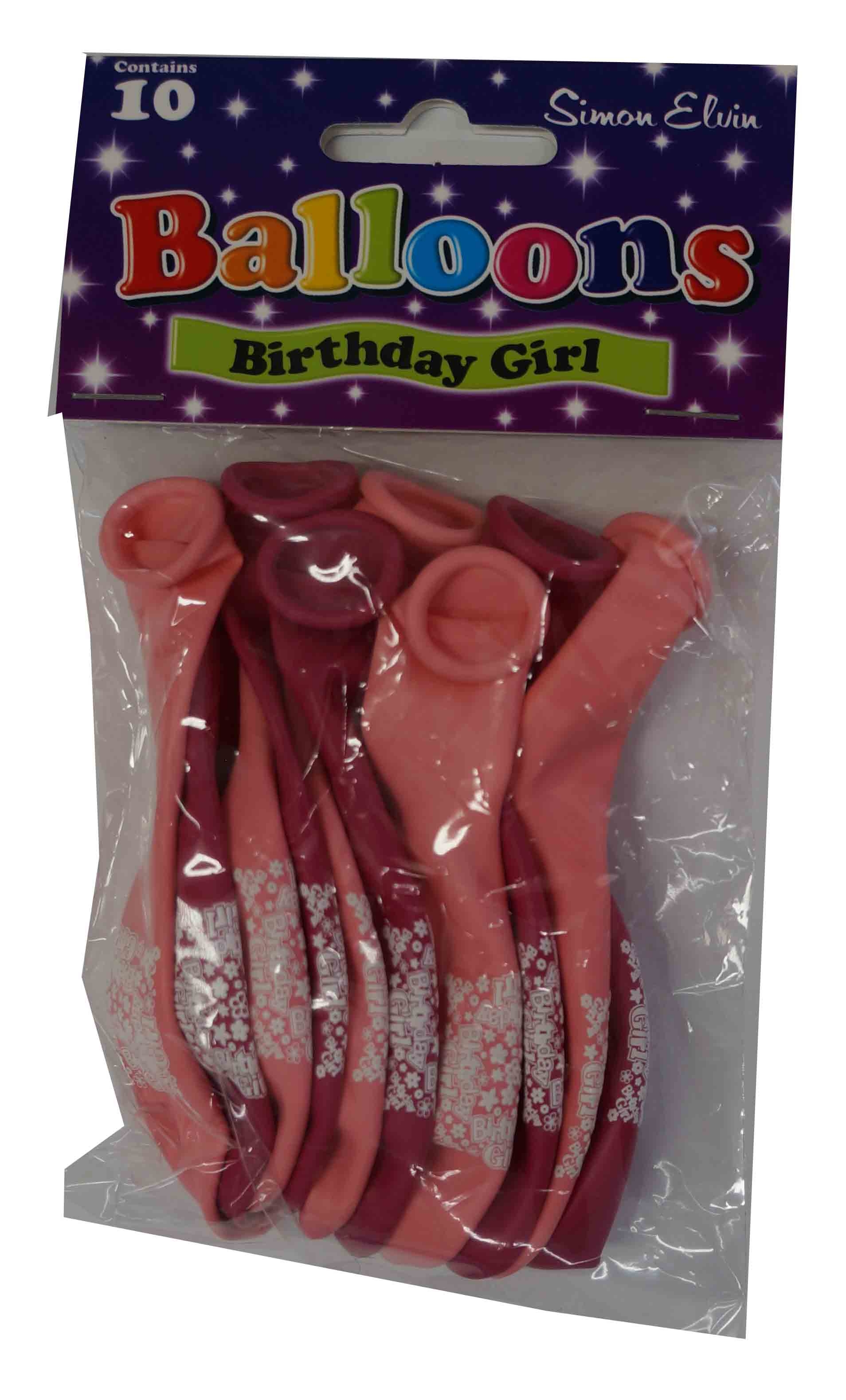 BALLOONS,Birthday Girl 10`s [Packs Only]