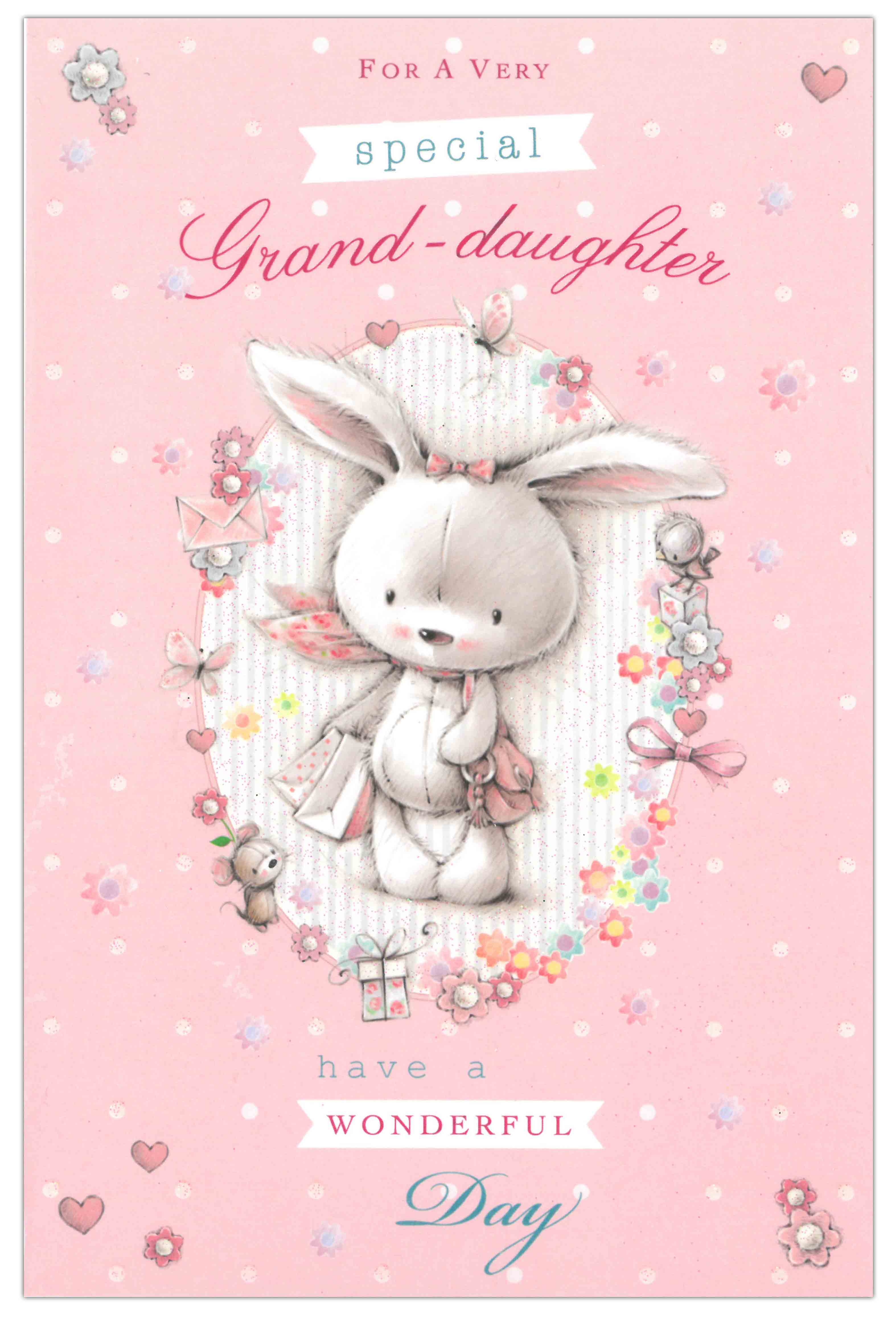 BIRTHDAY CARDS,Granddaughter Bunny Rabbit