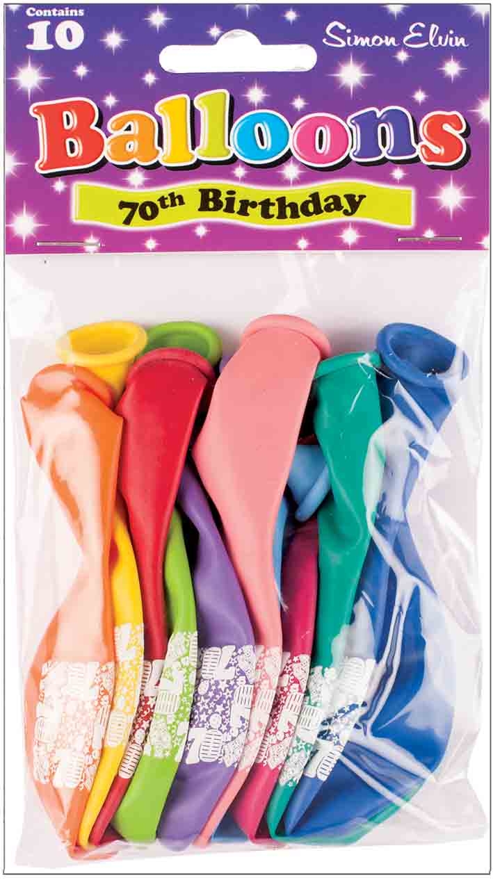 BALLOONS,Happy 70th 10`s [Packs Only]
