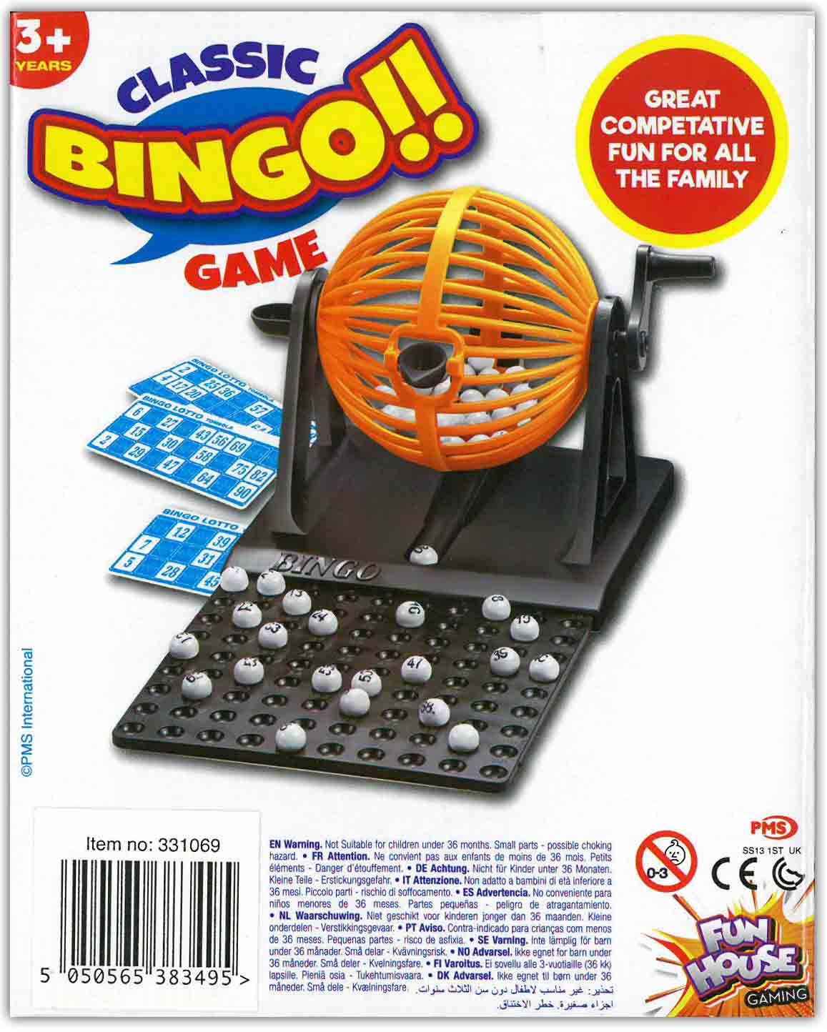 BINGO GAME, Small,Inc12 Bingo Cards + 90 Balls Boxed [Splittable]