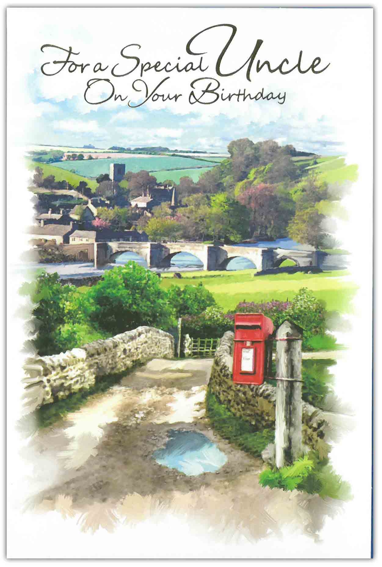 BIRTHDAY CARDS,Uncle 6`s Countryside Scene (Was 1.10)