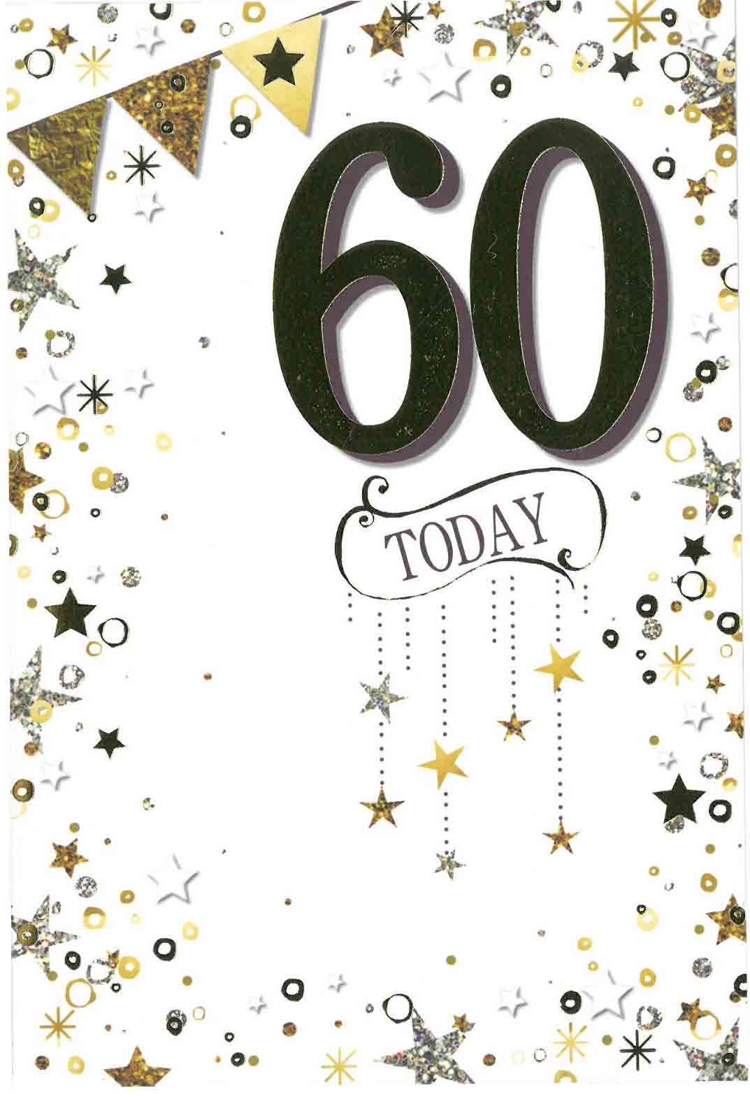 AGE 60 CARDS,Male 6`s Text & Stars