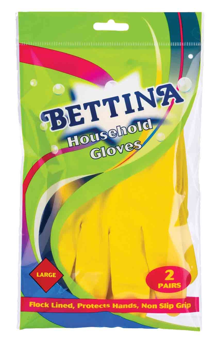 RUBBER GLOVES,Household Large 2 Pairs H/pk B346 [Splittable]