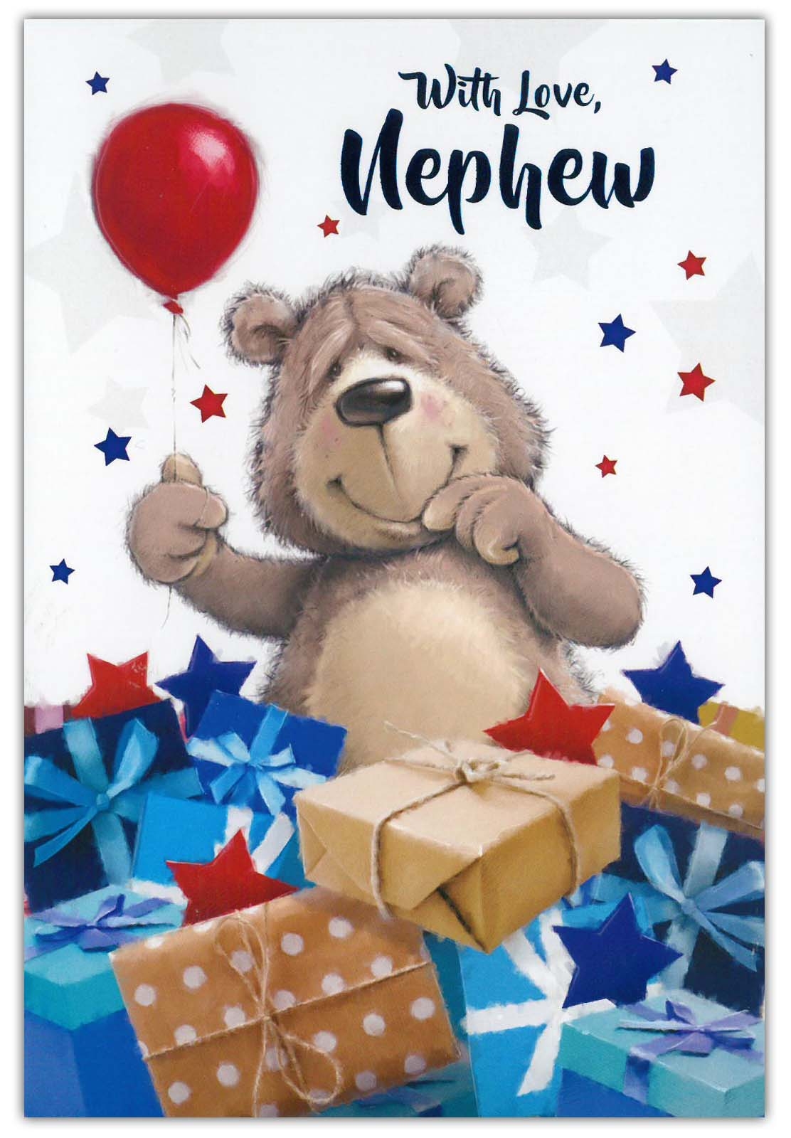 BIRTHDAY CARDS,Nephew 12`s Bear & Footballs (Was 0.85)