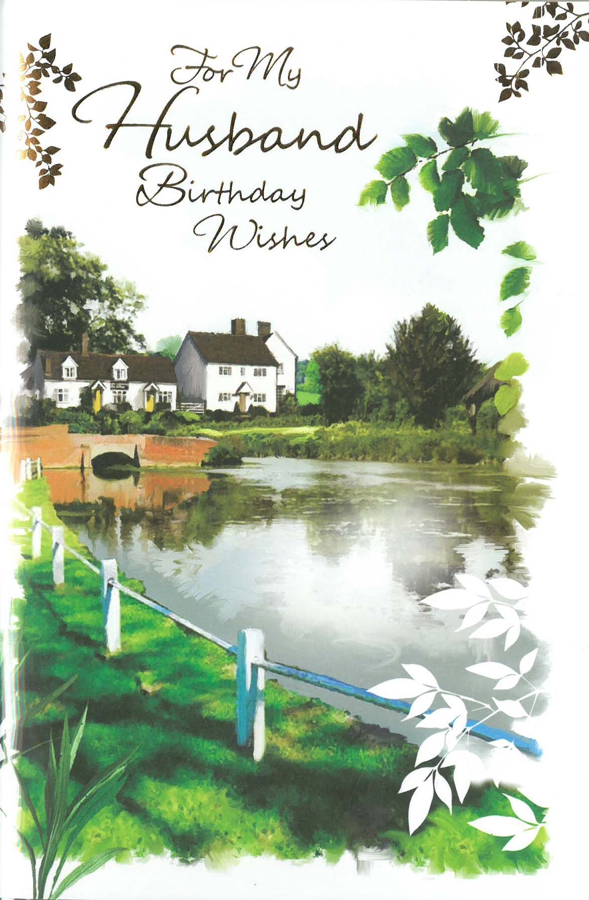 BIRTHDAY CARDS,Husband 6`s River Scene (Was 1.25)