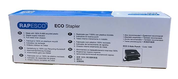 STAPLER,26/6 Rapesco ECO, Blk 20 Sheet, Full Strip, Bxd.