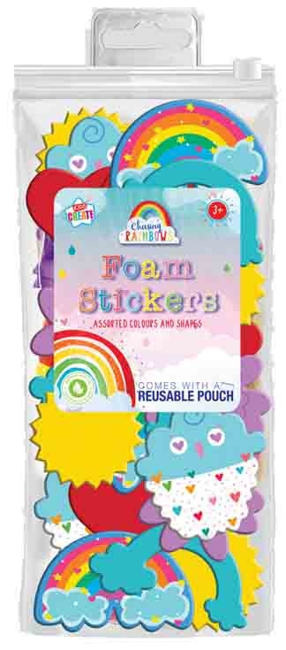 STICKERS,Foam Chasing Rainbows Assorted H/pk [Splittable]