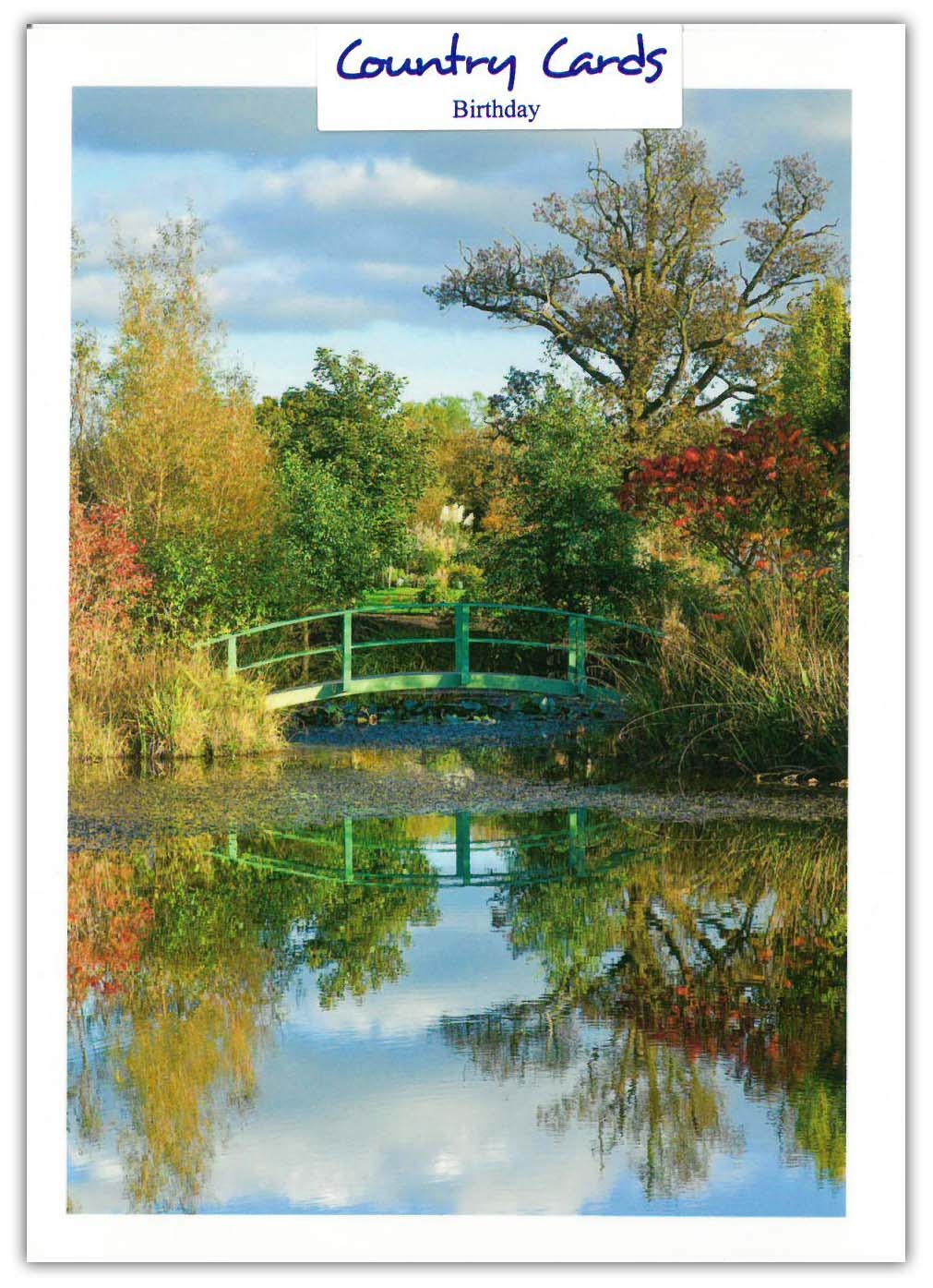 BIRTHDAY CARDS,6`s Lake with Foot Bridge Scene