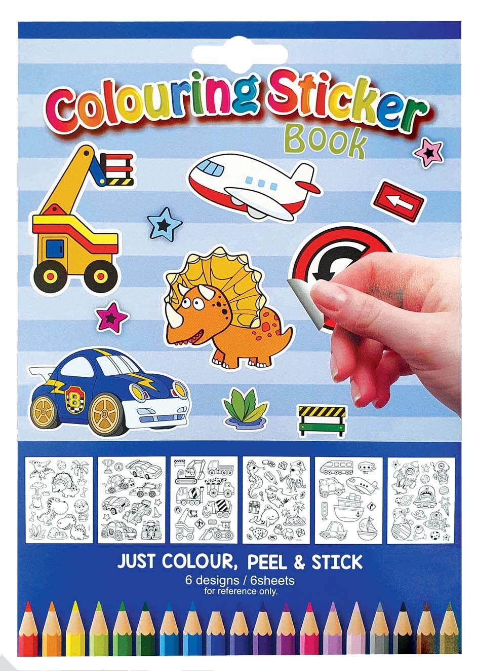 STICKER,Colouring Book H/pk Princess/Transport Ass [Packs Only]