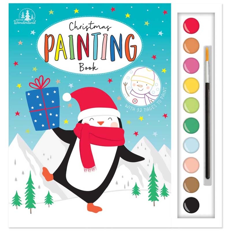 XMAS PAINTING BOOK,with Paint Set [Packs Only]