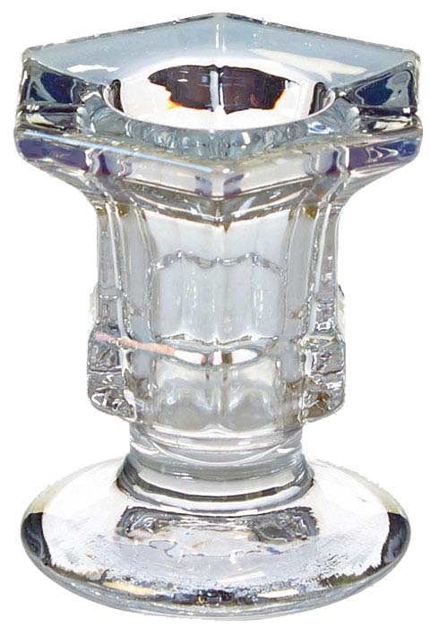CANDLE HOLDER,Glass Hexagonal 5cm CDU [Splittable]