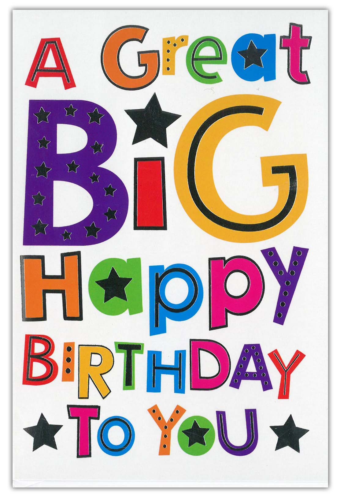 BIRTHDAY CARDS,6`s Text & Stars