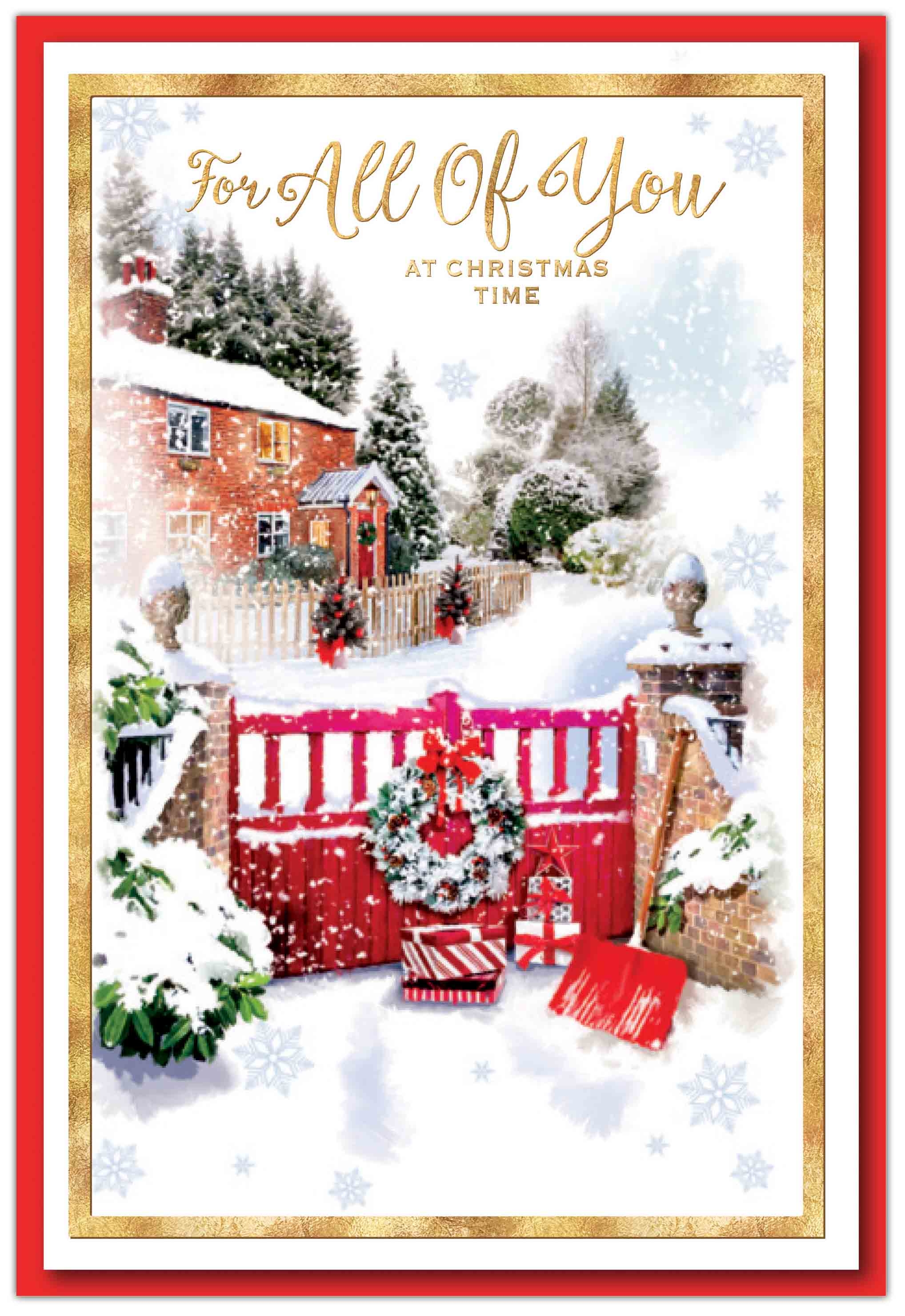 XMAS CARDS,To All 6`s Wreath on Gate