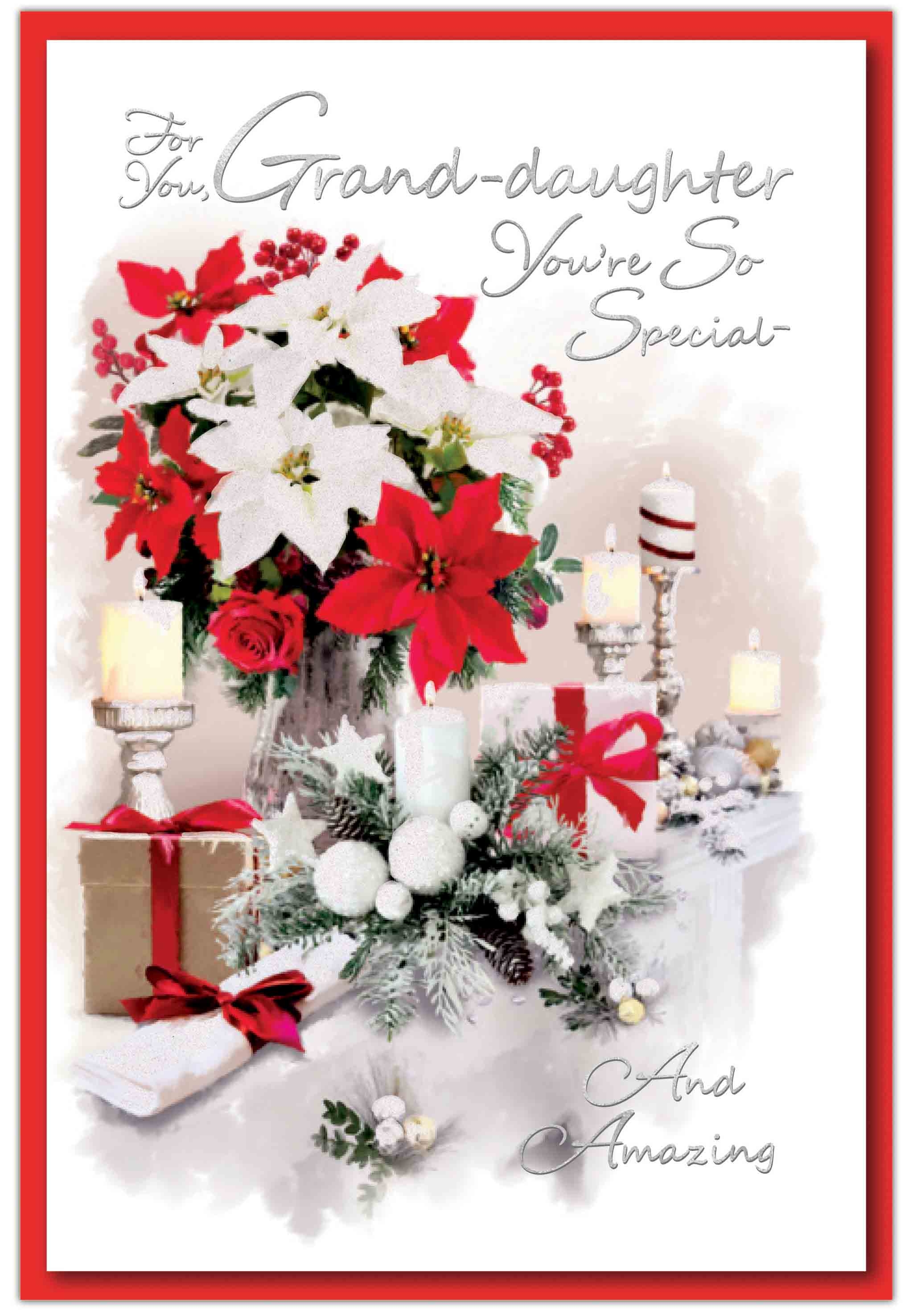 XMAS CARDS,Granddaughter 6`s Poinsettias & Candles
