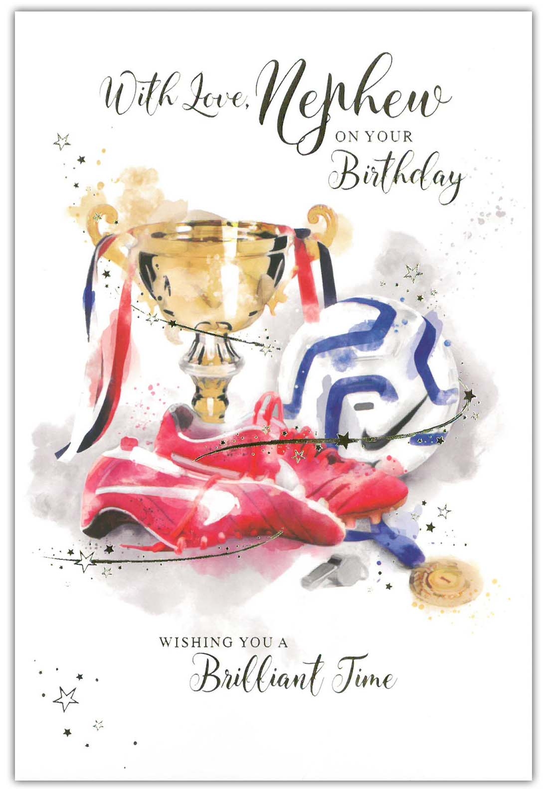 BIRTHDAY CARDS,Nephew 6`s Football Trophy (Was 0.87)