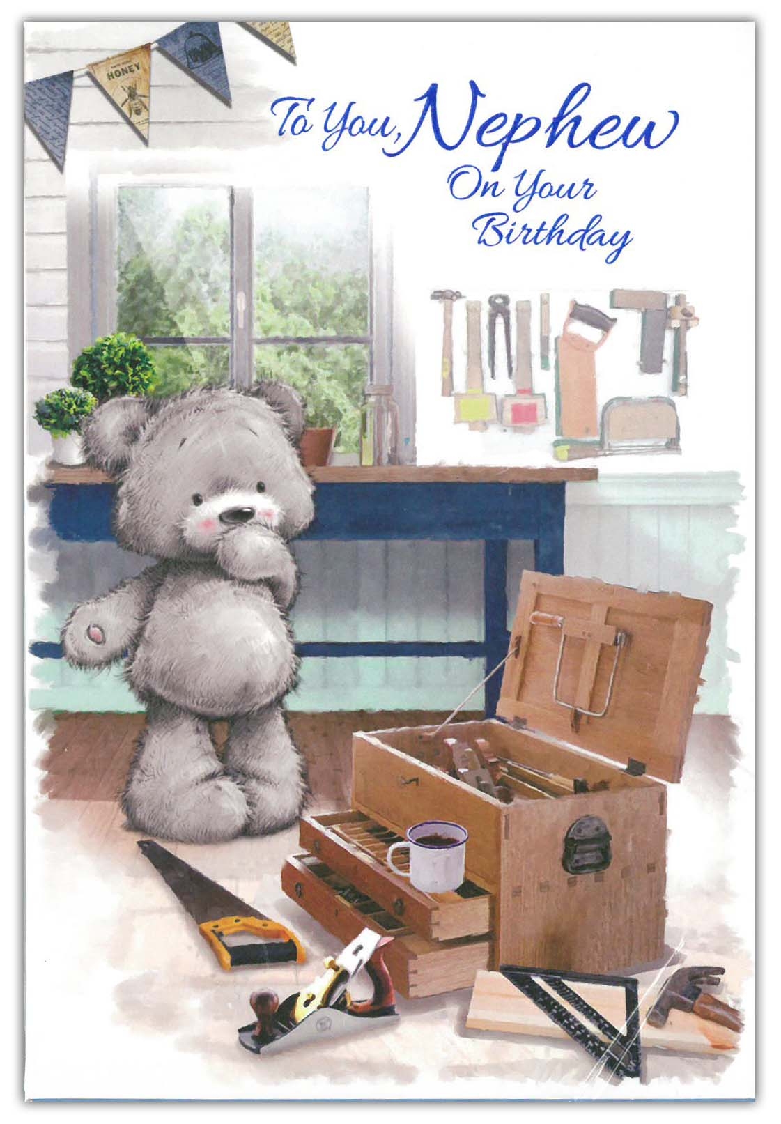 BIRTHDAY CARDS,Nephew 12`s Teddy with Toolbox (Was 0.85)