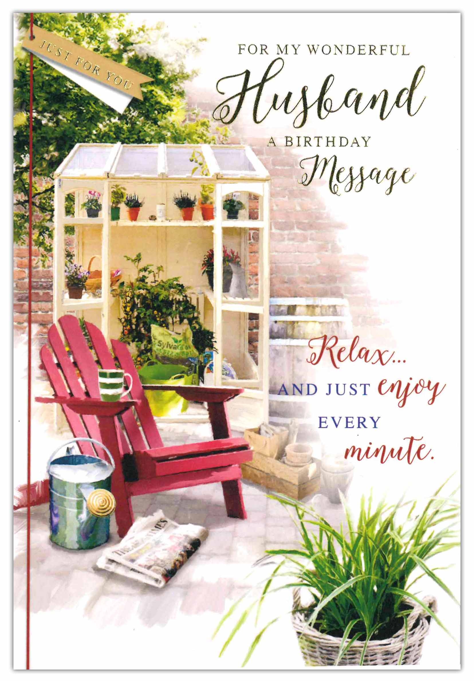 BIRTHDAY CARDS,Husband 12`s Garden Scene (Was 0.89)