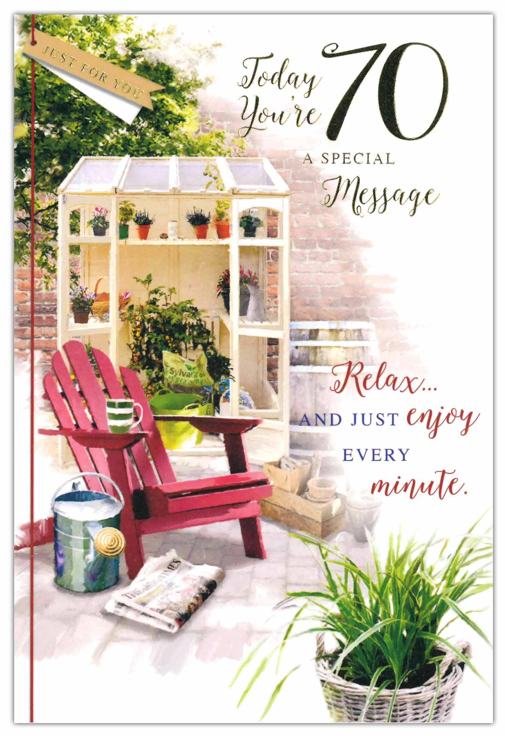 AGE 70 CARDS,Male 12`s Garden Scene (Was 0.89)