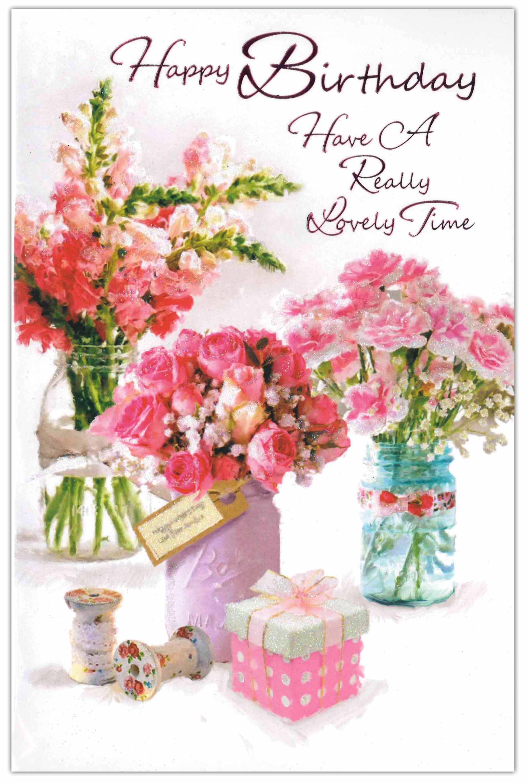 BIRTHDAY CARDS,6`s Floral Vases (Was 1.15)