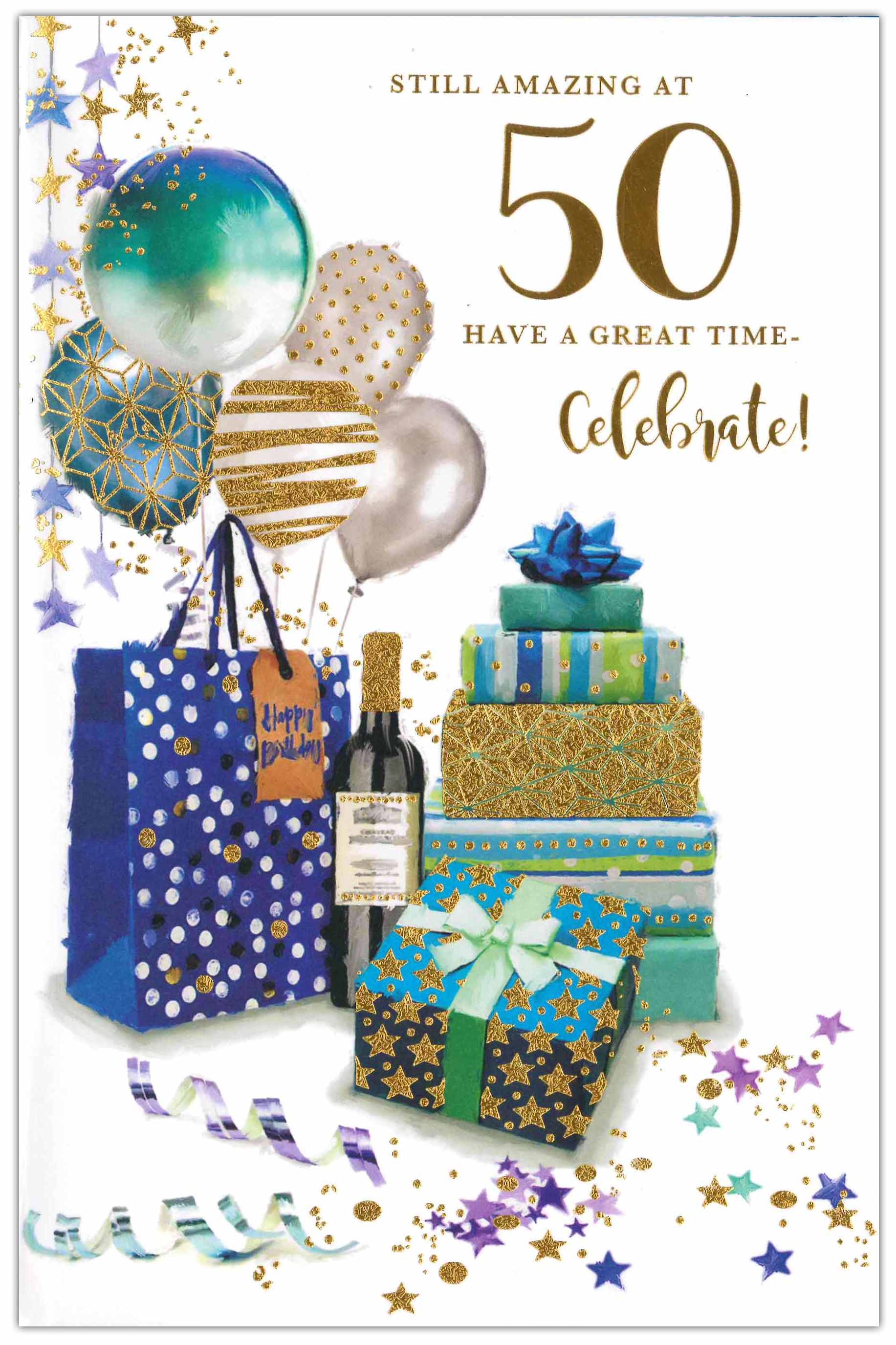AGE 50 CARDS,Male 6`s Presents (Was 1.15)