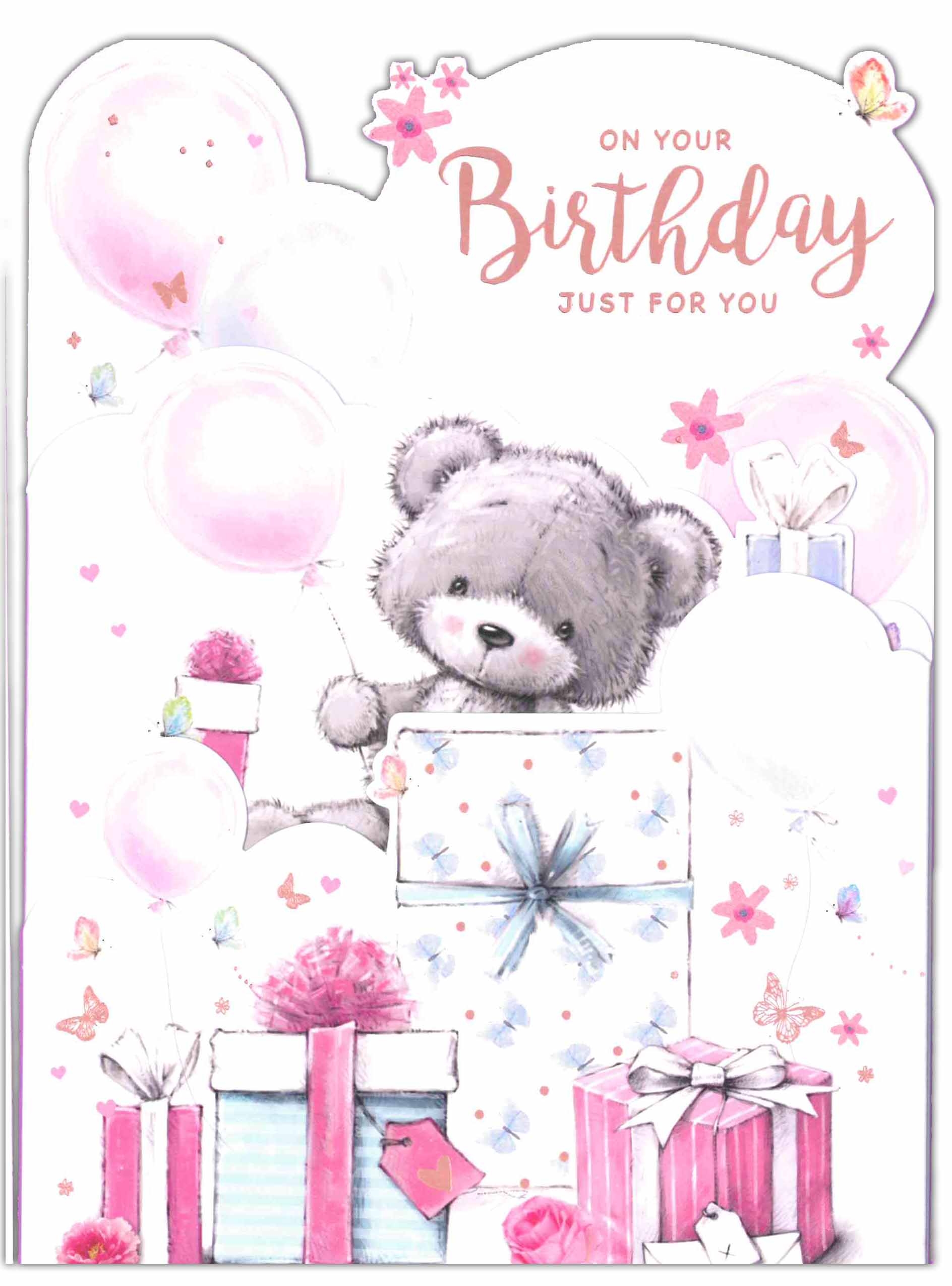 BIRTHDAY CARDS,6`s Teddy & Presents (Was 0.80)