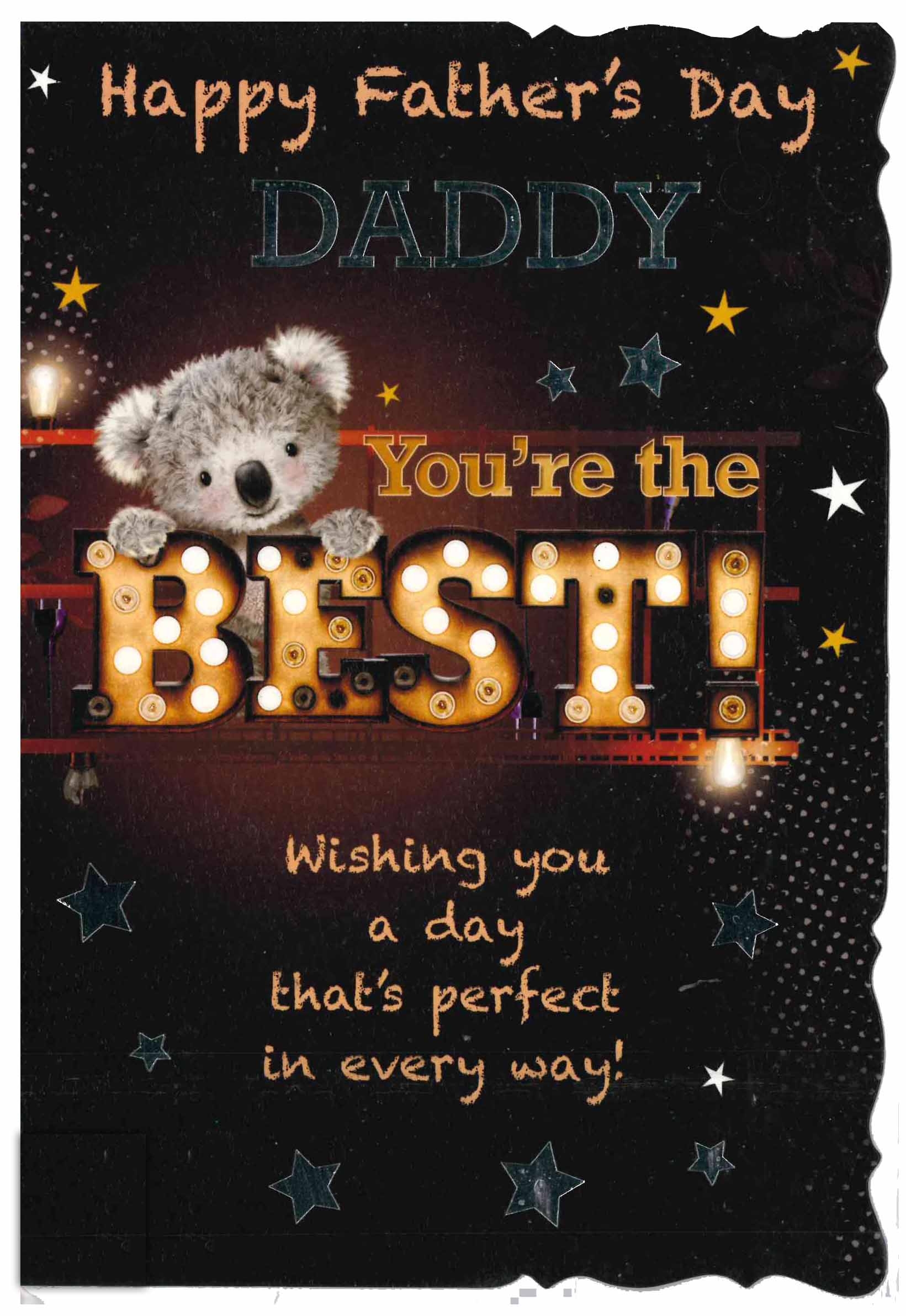 FATHER`S DAY CARDS,Daddy 6`s Text & Stars (Was ú1.15)