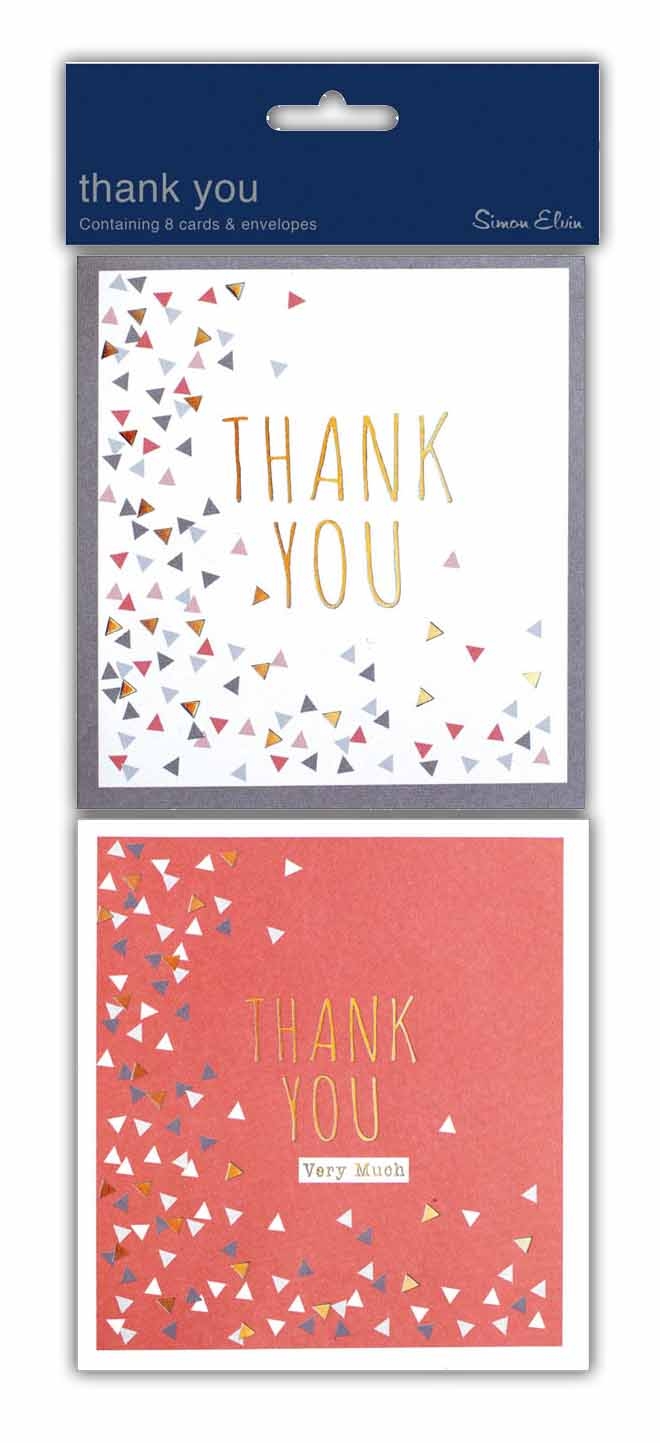 THANK YOU CARD,Twin Pack Designer 8`s [Packs Only]
