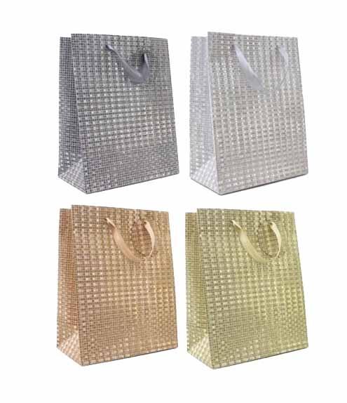 GIFT BAG,Glitter 4 Assorted (Small) [Packs Only]