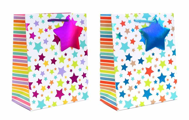 GIFT BAG,Star 2 Assorted (Large) [Packs Only]