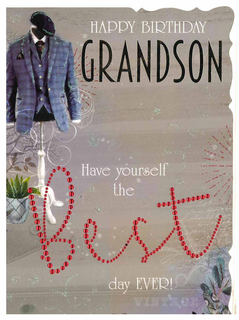 BIRTHDAY CARDS,Grandson 6`s Suit & Flat Cap (Was 1.30)