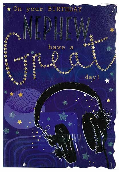 BIRTHDAY CARDS,Nephew 6`s Headphones (Was 1.15)