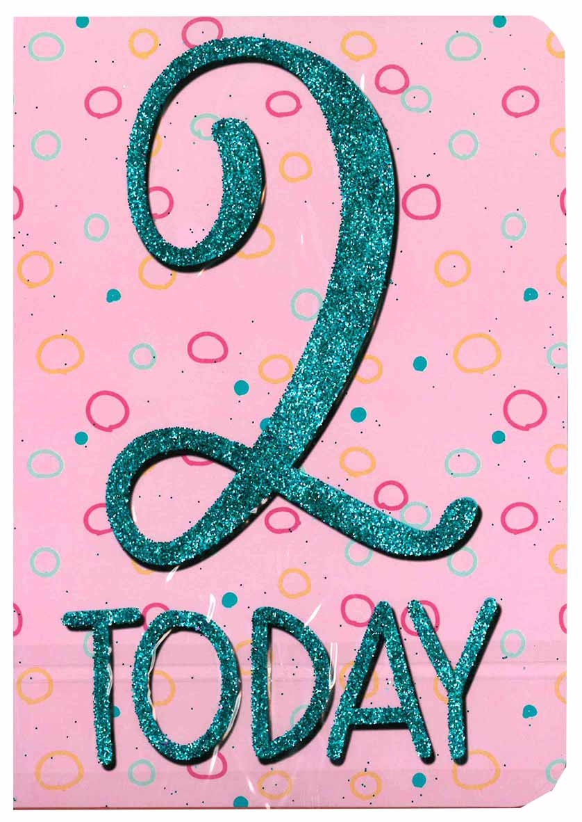 AGE 2 CARDS,Female 6`s Green Glitter (Was 1.15)